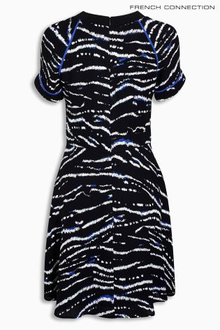 Black French Connection Tapir Wave Crepe Dress